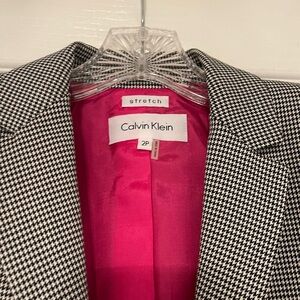 Calvin Klein houndstooth blazer, women’s size 2 petite, stretch, vintage
